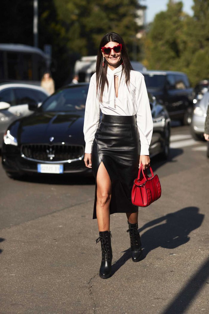 42 Inspirational Black Leather Skirts 2021