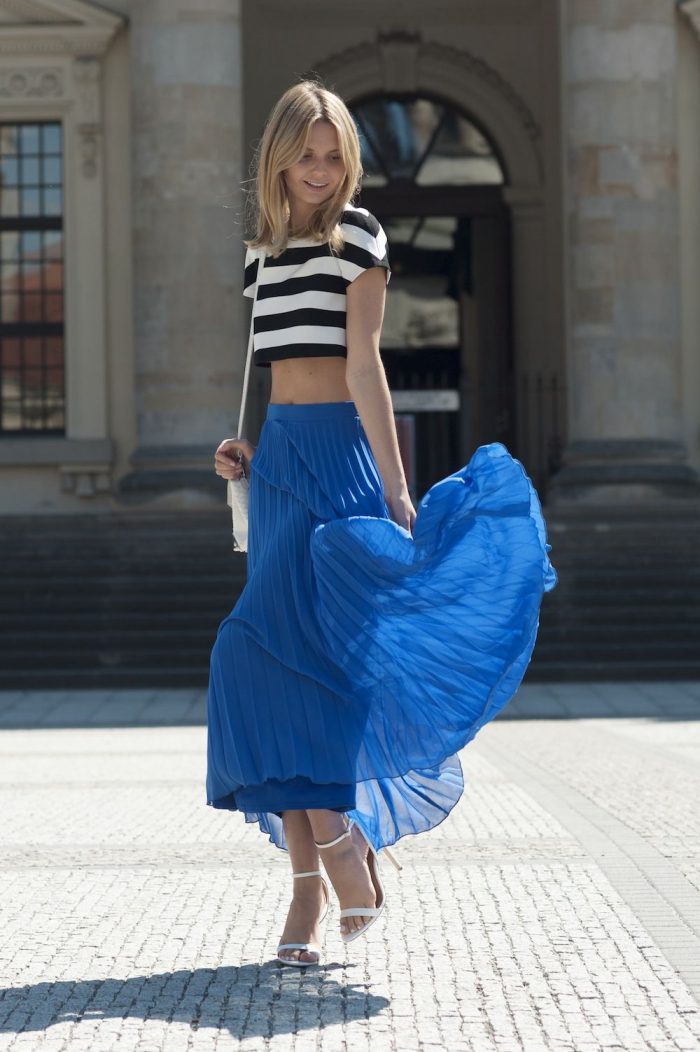 How should I style the blue skirt in 2021?