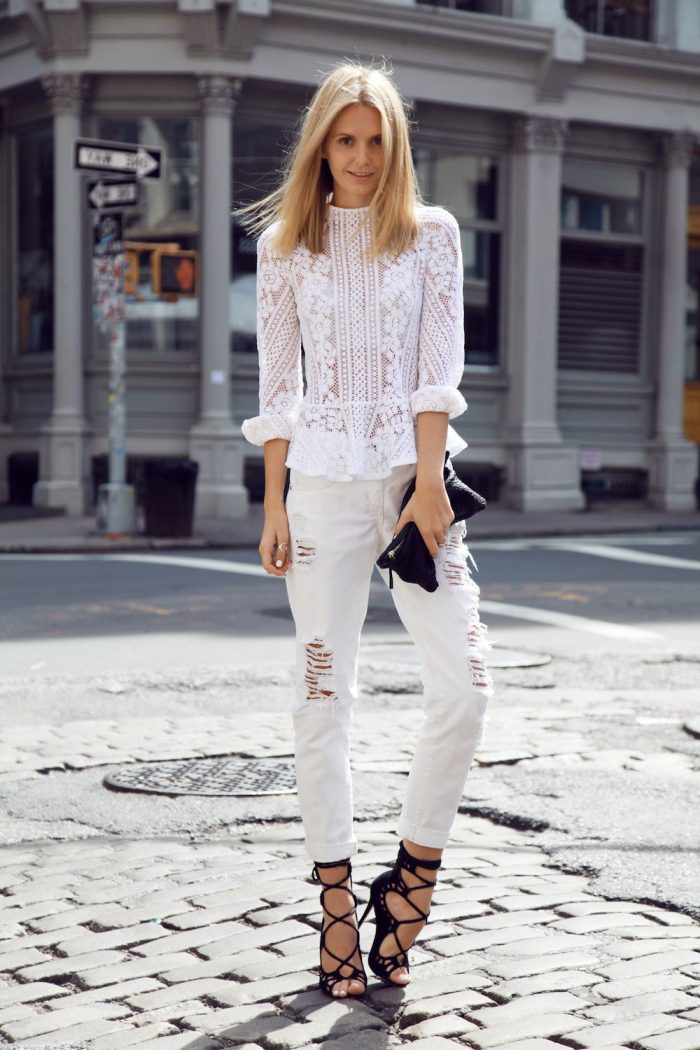 Women White Pants Street Style Looks 2021