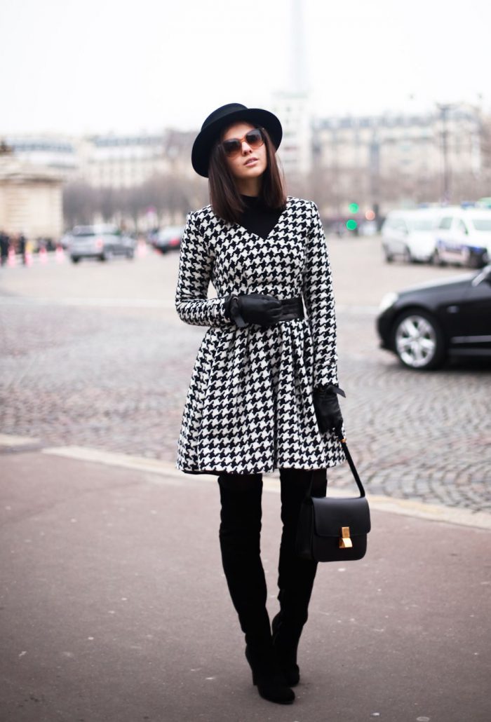 How to wear a houndstooth pattern in winter 2021