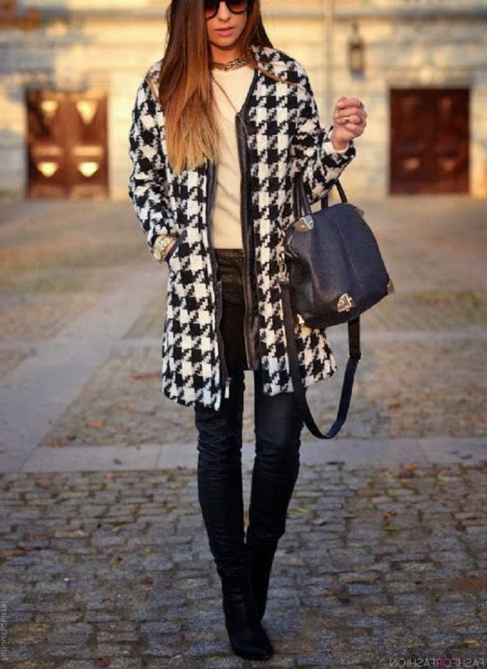 How to wear a houndstooth pattern in winter 2021