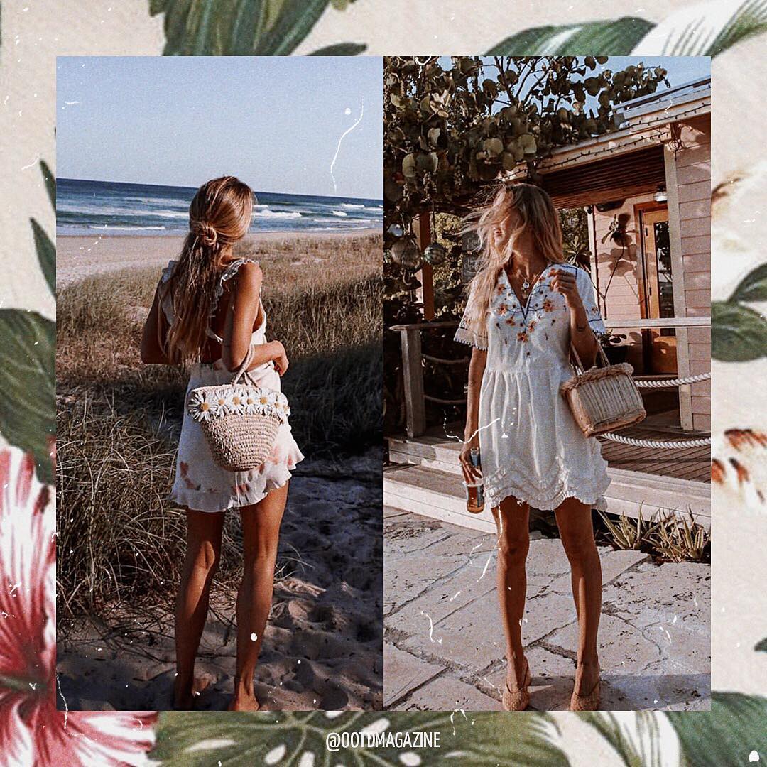 White peasant dresses for the bohemian summer 2021