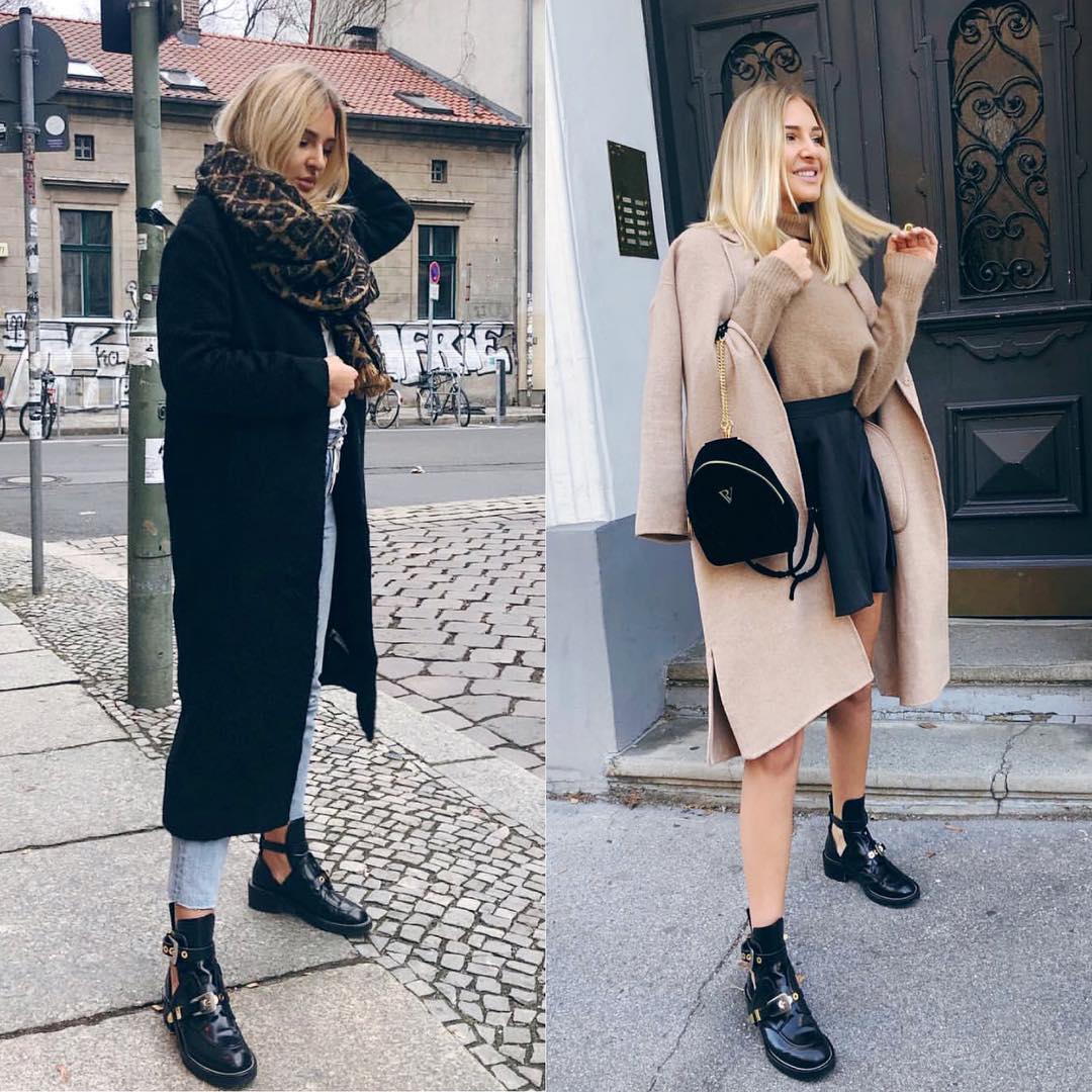 Oversized Coats And Buckled Cut Ankle
Boots