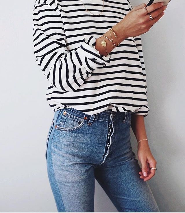 Striped Long Sleeve Top Outfit