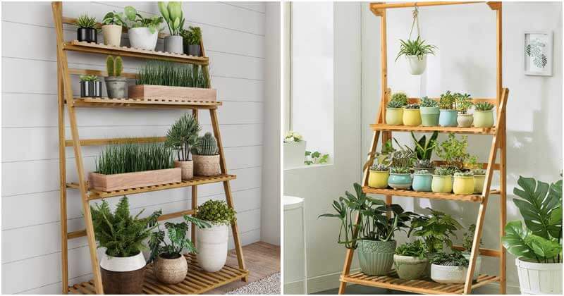 15 stunning indoor ladder planters ideas for your home
