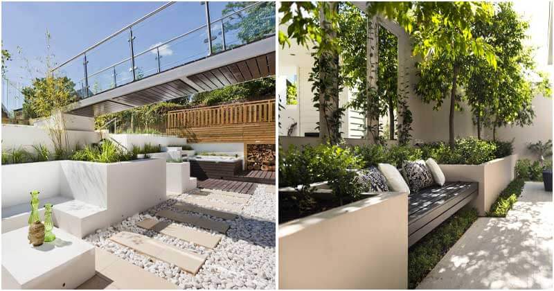 20 stunning recessed concrete planters for your garden