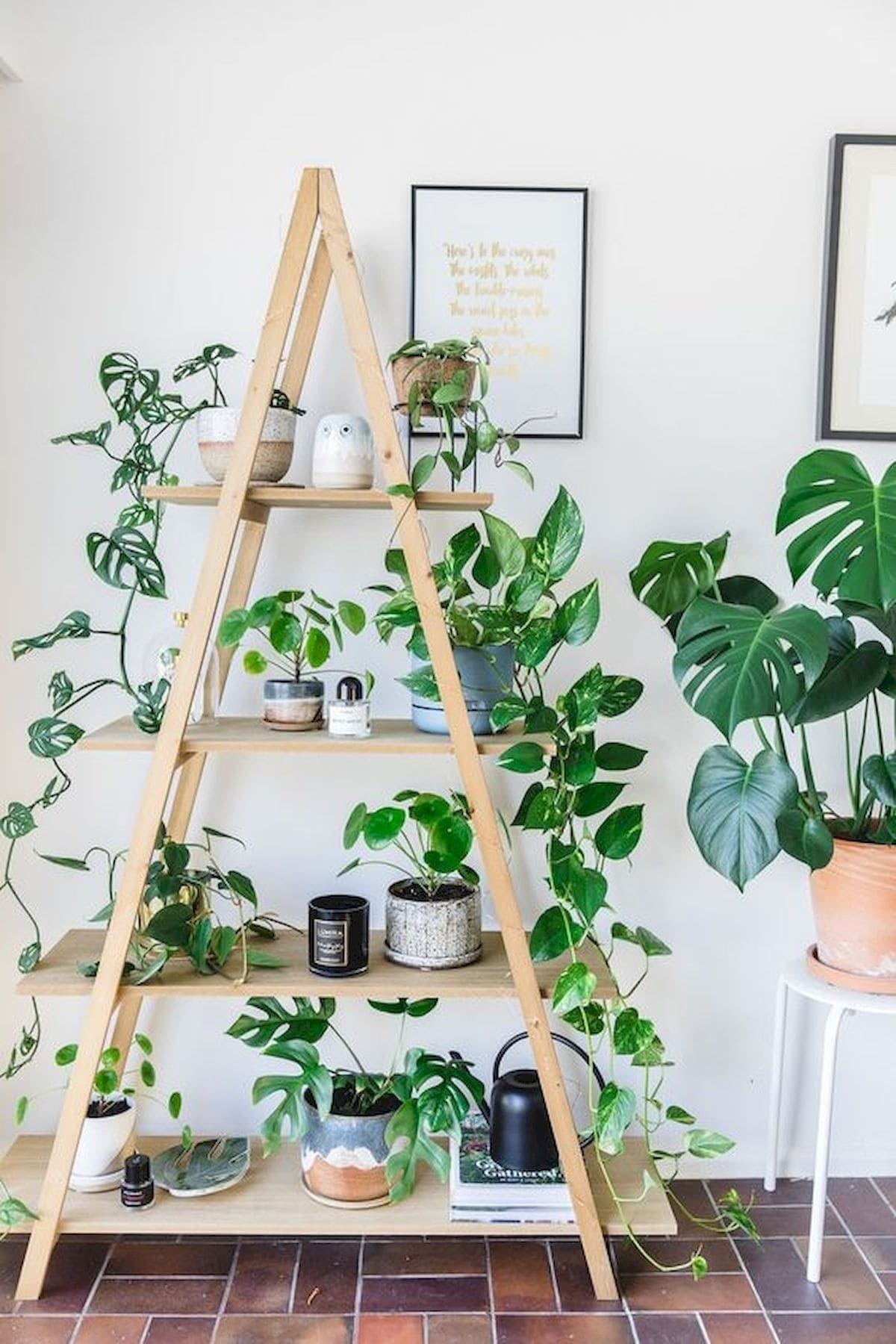 15 Stunning Indoor Ladder Planters Ideas For Your Home - 83