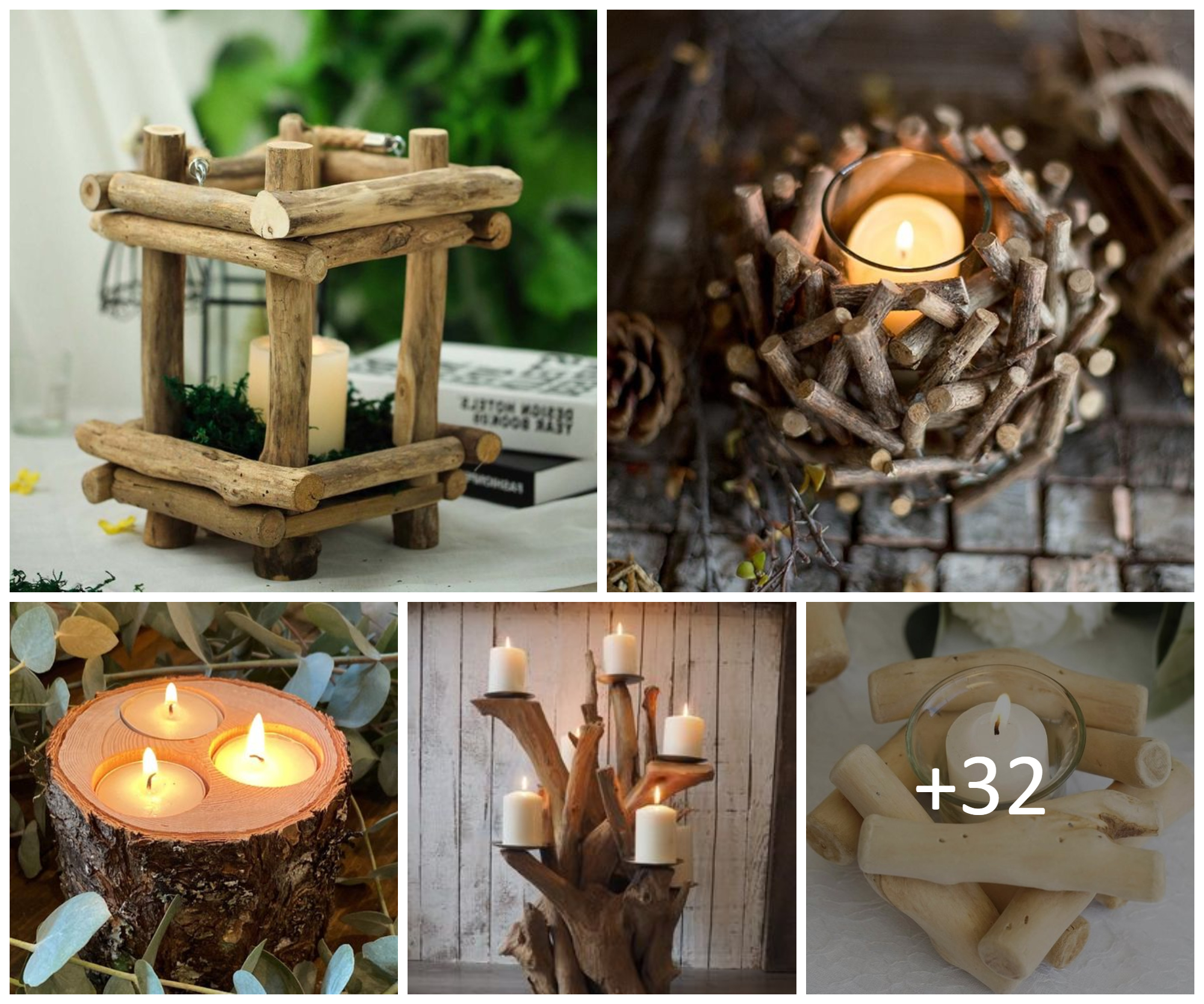 Distressed wooden candle holder ideas