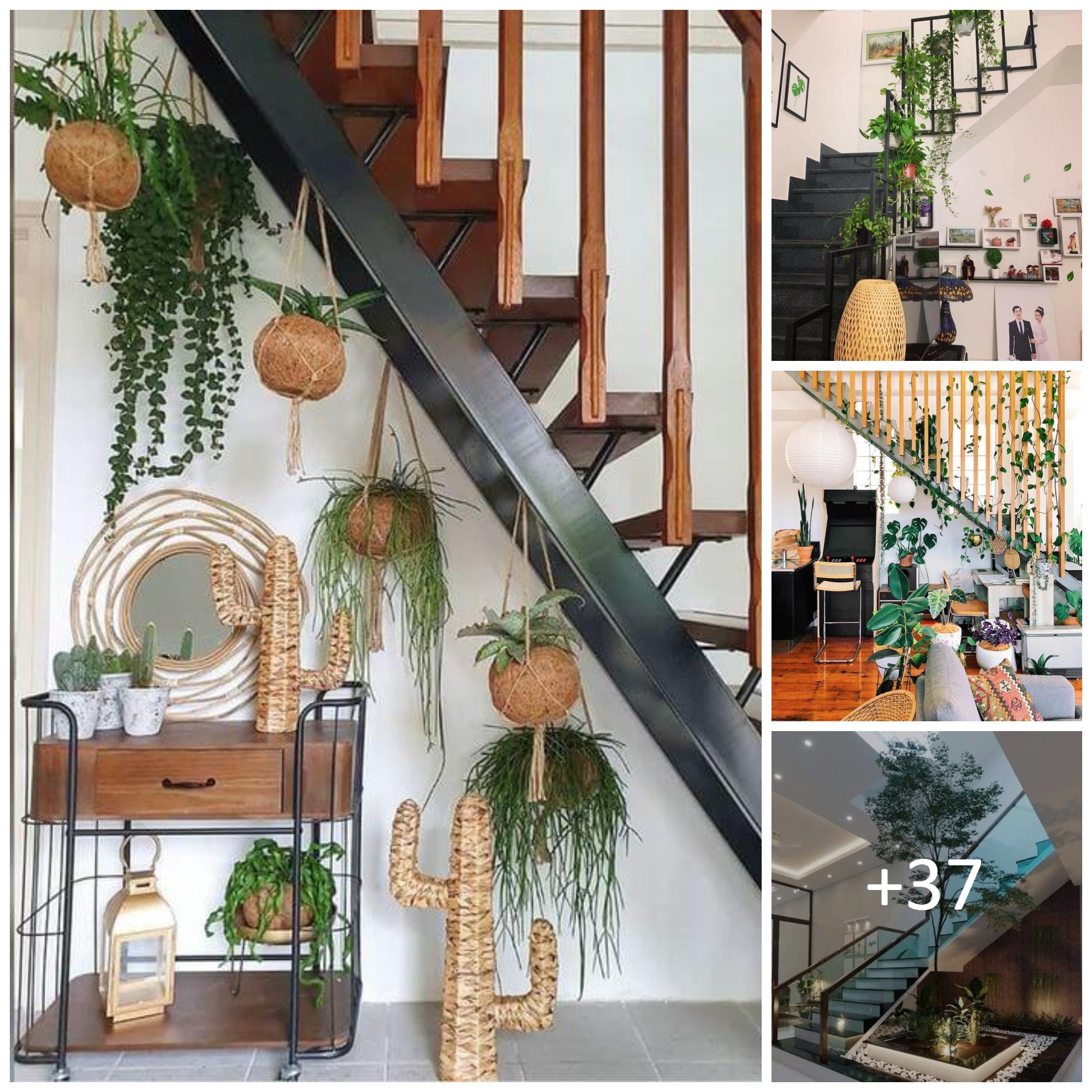 Beautiful Indoor Garden on the Staircase Ideas