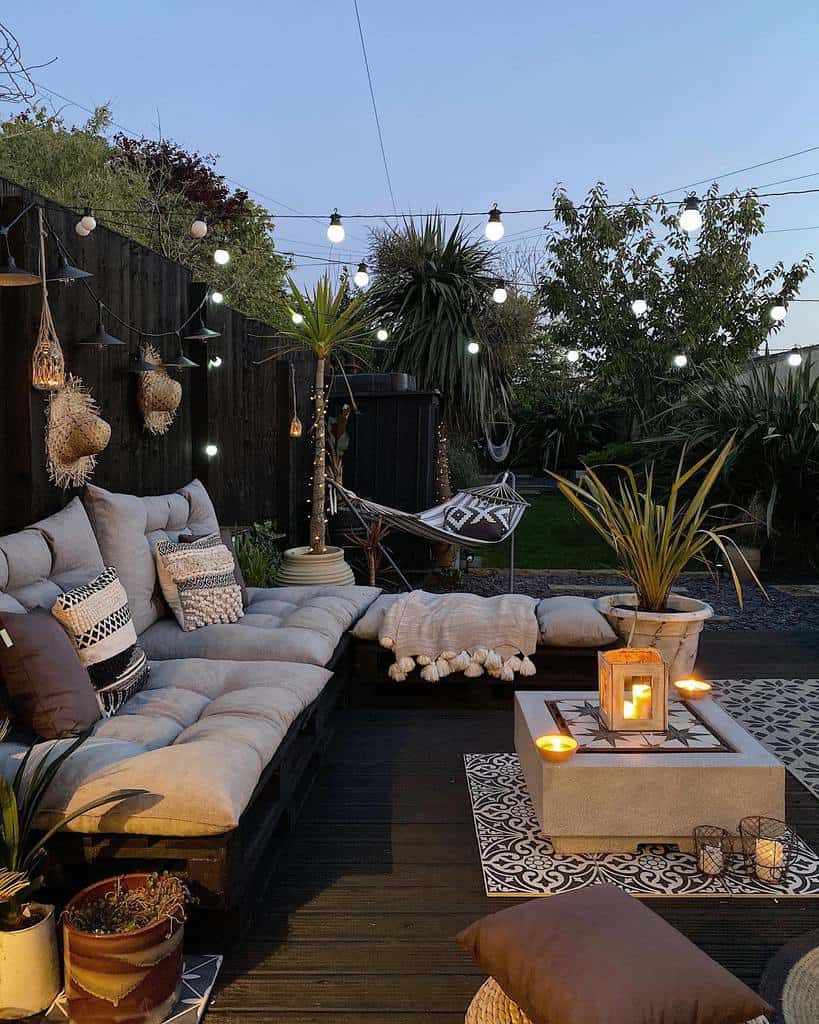 Hanging lamps for outdoor patio, hammock 