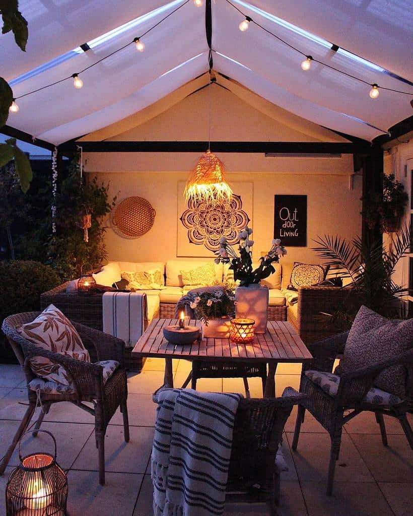 Cozy patio decoration ideas, shade cover 