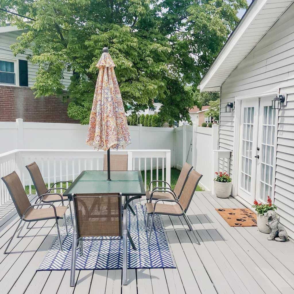 Glass table umbrella for the backyard 