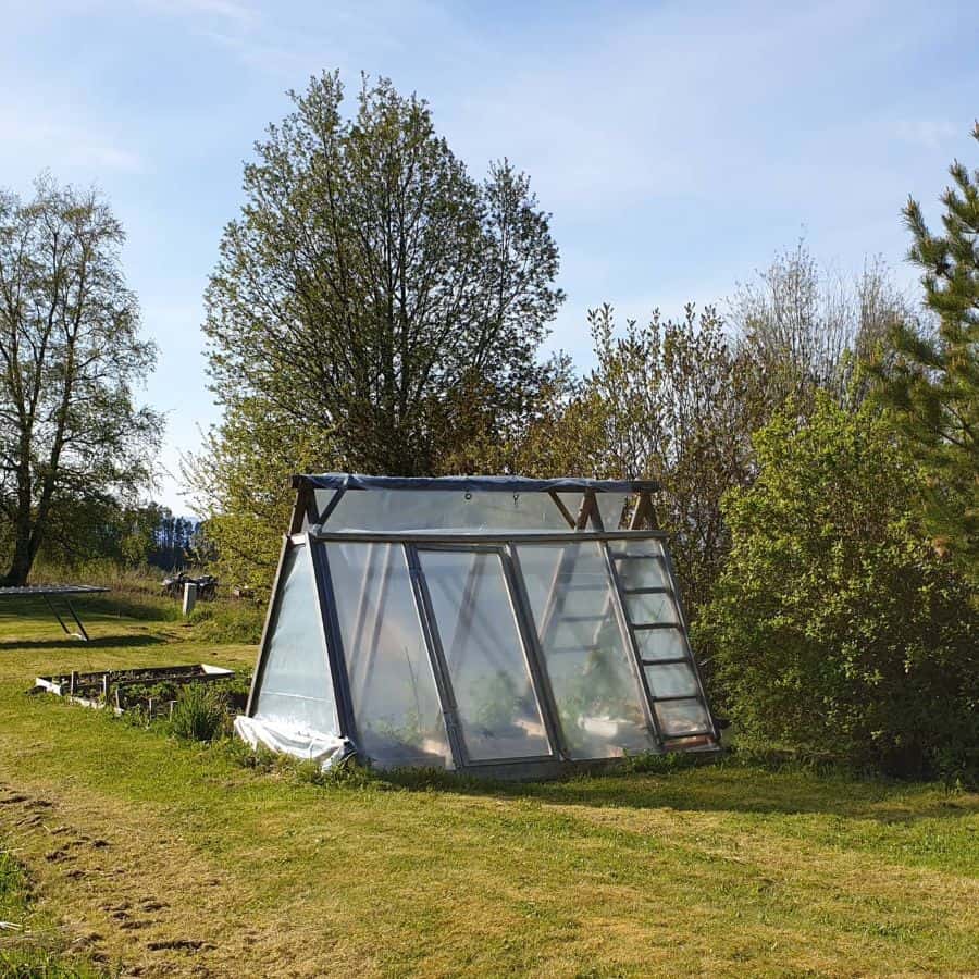 small greenhouse vegetable garden 