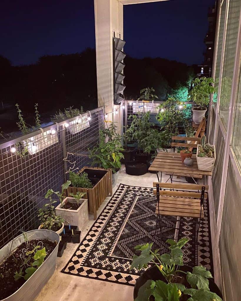 small vegetable garden on the balcony