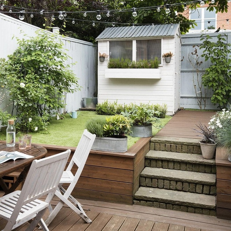  Raised garden with fairy lights