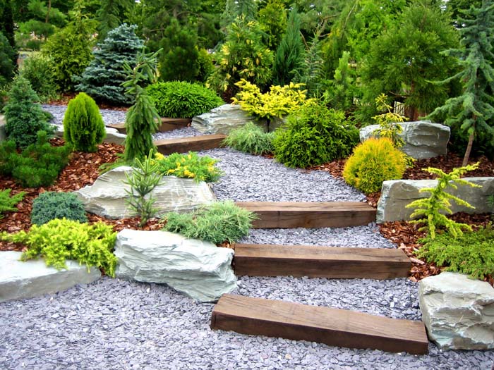 Railroad ties and gravel #hillsidelandscaping #budget #decorhomeideas