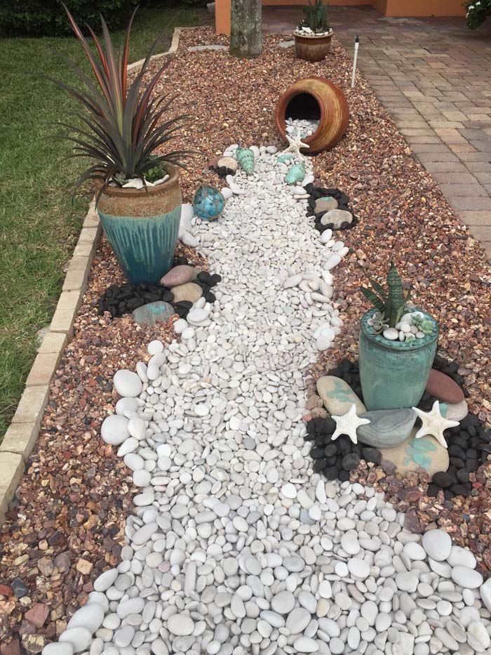 Create a river garden #whiterock #landscapingideas #decorhomeideas