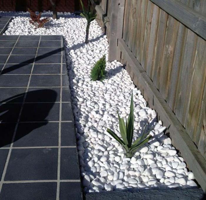 Fill in the gaps #whiterock #landscapingideas #decorhomeideas